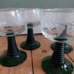 Lucky Vintage set van roemers op groene voet, Verzamelen, Glas en Borrelglaasjes, ., Overige typen, Ophalen of Verzenden, Zo goed als nieuw