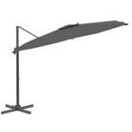 Zweefparasol met aluminium paal 300x300 cm antracietkleurig, Tuin en Terras, Parasols, Nieuw, Ophalen of Verzenden, Zweefparasol