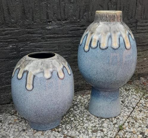 Design vazen blauw / grijs, Huis en Inrichting, Woonaccessoires | Vazen, Zo goed als nieuw, Blauw, Minder dan 50 cm, Glas, Ophalen