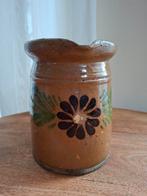 Oude Elzasser melkkan met bloemmotief, Ophalen of Verzenden