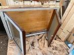 Kozijntje hardhout met ramen, Doe-het-zelf en Verbouw, Kozijnen en Schuifpuien, Gebruikt, Raamkozijn, Inclusief glas, 75 tot 150 cm