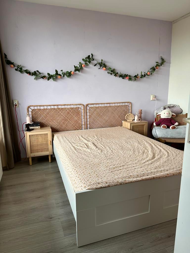 Top 140 x 200 bed met lattenbodem zonder matras van ikea!, Huis en Inrichting, Slaapkamer | Bedden, Ophalen, Wit, Tweepersoons