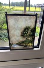 Deze mooie glas in lood hanger is een echte schilderd md han, Antiek en Kunst, Ophalen of Verzenden