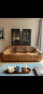 Clubb Bank - 3-zits Cognac Leer, Ophalen, Gebruikt, Driepersoons, Rechte bank