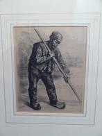 ets man op klompen die baggert met een stok, W. Dingemans, Verzenden