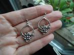 mooie echt zilveren oorhangertjes met markesiet 925, Hangers, Ophalen of Verzenden, Zo goed als nieuw, Met edelsteen