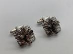 X734 Prachtige zilveren brutalist manchetknopen, Sieraden, Tassen en Uiterlijk, Antieke sieraden, Ophalen of Verzenden, Zilver