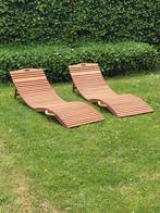 Inklapbare teak ligbedden aanbieding, Ophalen of Verzenden, Nieuw, Teakhout