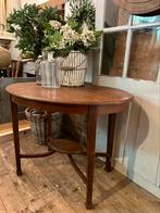 Antieke ovale eiken bijzet tafel side table IL Fienile, Ophalen of Verzenden
