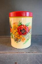 Vintage blik container made in Holland met bloemen, Verzamelen, Blikken, Verzenden, Gebruikt, Overige