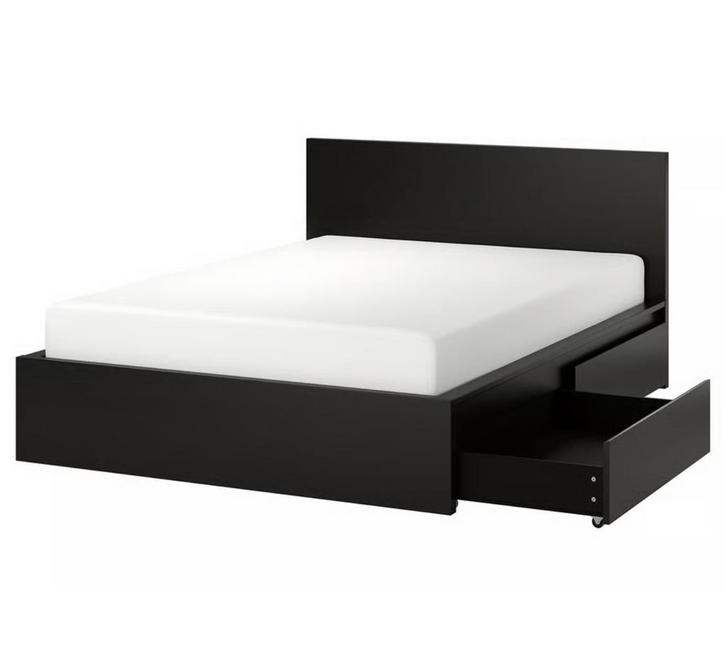Ikea Malm bedframe 140x200 incl lades (zonder matras), Huis en Inrichting, Slaapkamer | Bedden, Gebruikt, Tweepersoons, 140 cm