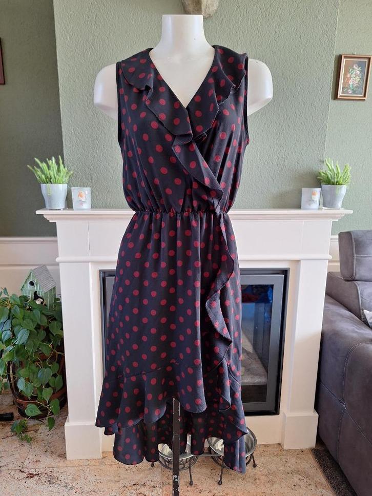 Mixeri polkadot flamengo achtige jurk M 40 38 Gratis Verzend, Kleding | Dames, Jurken, Zo goed als nieuw, Maat 38/40 (M), Zwart