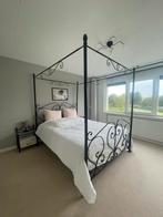 Hemelbed gietijzer zwart 160 x 200 cm compleet landelijk, Huis en Inrichting, Ophalen, Gebruikt, Zwart, Tweepersoons