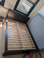 Ikea Malm Twijfelaar Bed 140x200 Inclusief Lattenbodem, Ophalen, Gebruikt, Zwart, 140 cm
