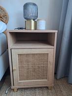 2x rotan nachtkastjes met gouden pootjes, Ophalen, Minder dan 45 cm, 55 tot 70 cm, Zo goed als nieuw