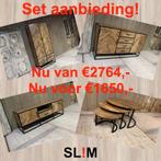 Set mangohouten visgraat meubelen uit voorraad leverbaar!, Ophalen of Verzenden, Nieuw