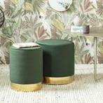 Lifa Living Poef - Beau Donkergroen, Ophalen, Minder dan 50 cm, Rond, Nieuw