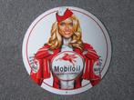 MOBILOIL EMAILLE RECLAMEBORD, Verzamelen, Ophalen, Zo goed als nieuw, Reclamebord