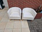 Set van 2 witte fauteuils, Ophalen, Hout, Gebruikt, Minder dan 75 cm