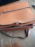 Vintage leren aktetas, Sieraden, Tassen en Uiterlijk, Tassen | Schoudertassen, Overige merken, Gebruikt, Bruin, Ophalen of Verzenden