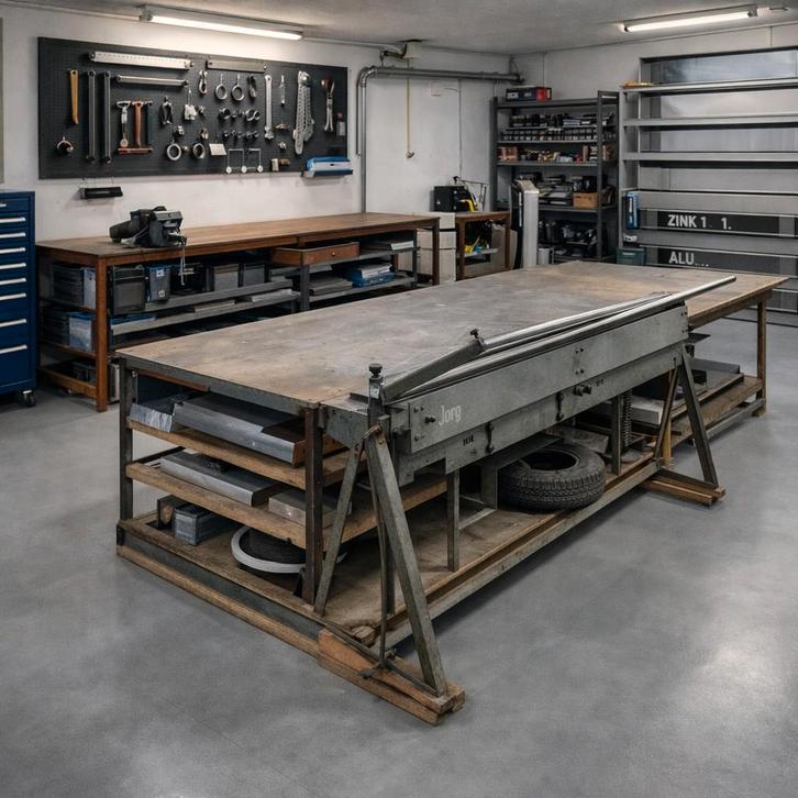 Jörg 4101 Slagschaar / Zinkschaar met Werkbank, Zakelijke goederen, Machines en Bouw | Industrie en Techniek, Ophalen