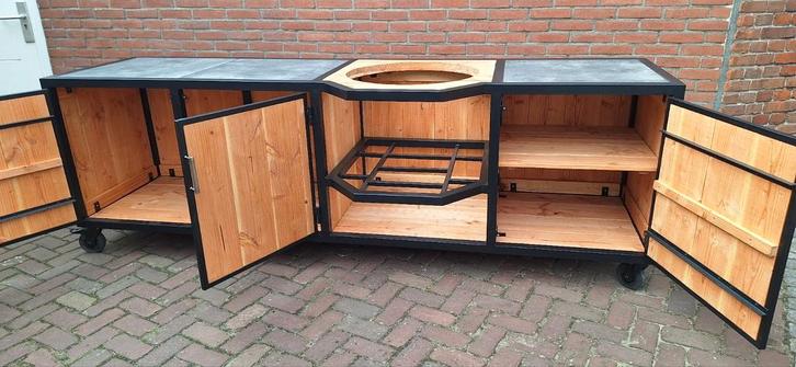 Buitenkeuken staal frame, Tuin en Terras, Buitenkeukens, Nieuw, Houtskool, Ophalen