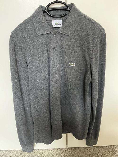 Lacoste grijze longsleeve polo maat 3, Kleding | Heren, Polo's, Zo goed als nieuw, Maat 46 (S) of kleiner, Grijs, Ophalen