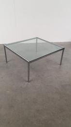 vintage design salontafel glas chroom 70s, Huis en Inrichting, Ophalen, Gebruikt, 100 tot 150 cm, 50 tot 100 cm