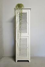 Antieke Franse eendeurskast vintage hoge linnenkast kast, Ophalen of Verzenden