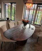 6 Luxe Eetkamerstoelen op Wieltjes, Huis en Inrichting, Ophalen, Wit, Zo goed als nieuw, Vijf, Zes of meer stoelen