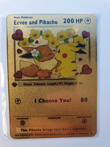 Eevee and Pikachu I Choose You! Hart hartjes Metal Card beschikbaar voor biedingen