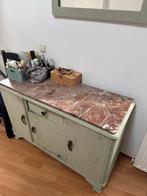 Vintage dressoir kast met Marmer & Spiegel, Huis en Inrichting, Ophalen, Gebruikt, 100 tot 150 cm, Met lade(s)