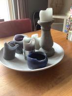 Stenen schaal en kandelaar., Ophalen of Verzenden, Zo goed als nieuw, Rond, Overige materialen