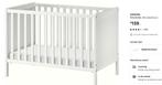 IKEA SUNDVIK Babybedje met zeer nette AEROSLEEP matras, Ophalen, Gebruikt, Ledikant