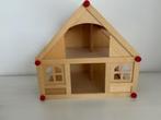 Houten poppenhuis met meubeltjes, Ophalen, Gebruikt, Poppenhuis