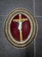 Antiek Kruisbeeld in Lijst - 42x34 cm, Antiek en Kunst, Ophalen
