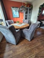 Eettafel set met 4 stoelen (Meubelshop), Huis en Inrichting, Tafels | Eettafels, Ophalen, Rond, Zo goed als nieuw, 100 tot 150 cm