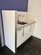 Wit hoogglans ikea keukenblok inclusief koelkast, Huis en Inrichting, Keuken | Complete keukens, Ophalen, Gebruikt, Wit, Enkelwandige keuken