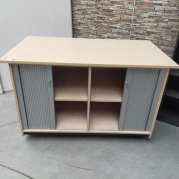 Gispen extra diepe houten kast met roldeur - 80x140x80 cm beschikbaar voor biedingen