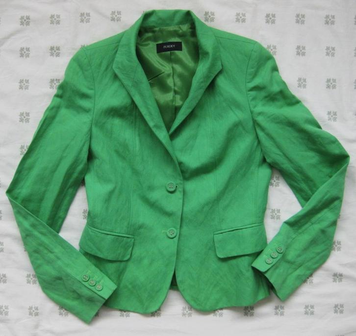 Purdey, groen jasje, blazer, linnen met katoen, 34, Kleding | Dames, Jasjes, Kostuums en Pakken, Zo goed als nieuw, Jasje, Maat 34 (XS) of kleiner