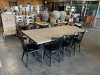 Nieuwe Stoere Eettafel Metalen onderstel met blad Eiken, Ophalen, 100 tot 150 cm, Vijf personen of meer, Eikenhout