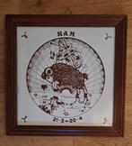 Vintage Wandtegel Ram - Sterrenbeeld-Zodiac Design, Gebruikt, Onbekend, Ophalen of Verzenden, Onbekend