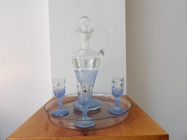 Art Deco/Art Nouveau Likeurset Vieux Chenee/Liege, Antiek en Kunst, Antiek | Glas en Kristal, Ophalen of Verzenden