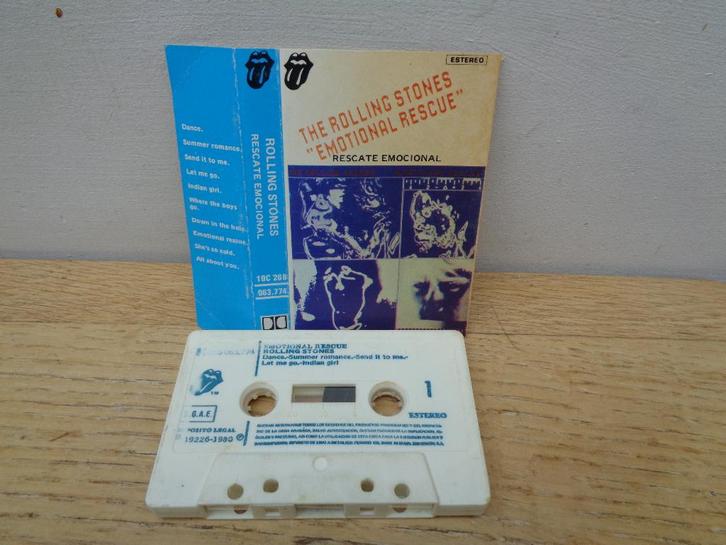 Rolling Stones cassette "Emotional Rescue" [Spanje-1980], Cd's en Dvd's, Cassettebandjes, Gebruikt, Origineel, Rock en Metal, 1 bandje