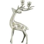 Beeld staand hert aluminium met waxinelichthouders, Ophalen of Verzenden, Nieuw, Dier