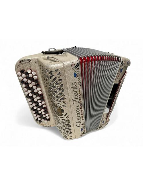Lichtgewicht 96 bas Charron Frères knopaccordeon, Muziek en Instrumenten, Accordeons, Zo goed als nieuw, Knopaccordeon, 96-bas