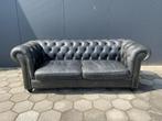 Stoere Chesterfield bank vintage zwart GRATIS BEZORGD, Ophalen of Verzenden, 75 tot 100 cm