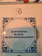 Delfts blauwe tegelspreuk - vrouwenbrein, Ophalen