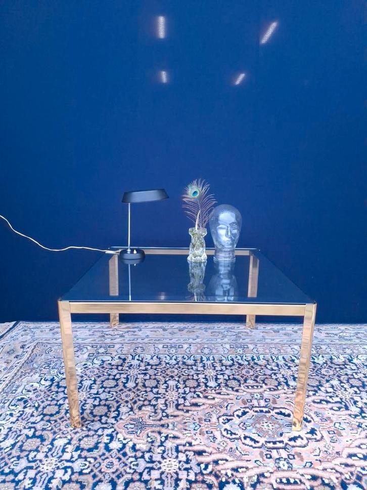 Vintage vierkante salontafel in Hollywood Regency style, Huis en Inrichting, Woonaccessoires | Etagères, Gebruikt, Ophalen