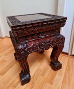 Aziatische bijzettafel plantentafel gekerfd hout vintage, Ophalen